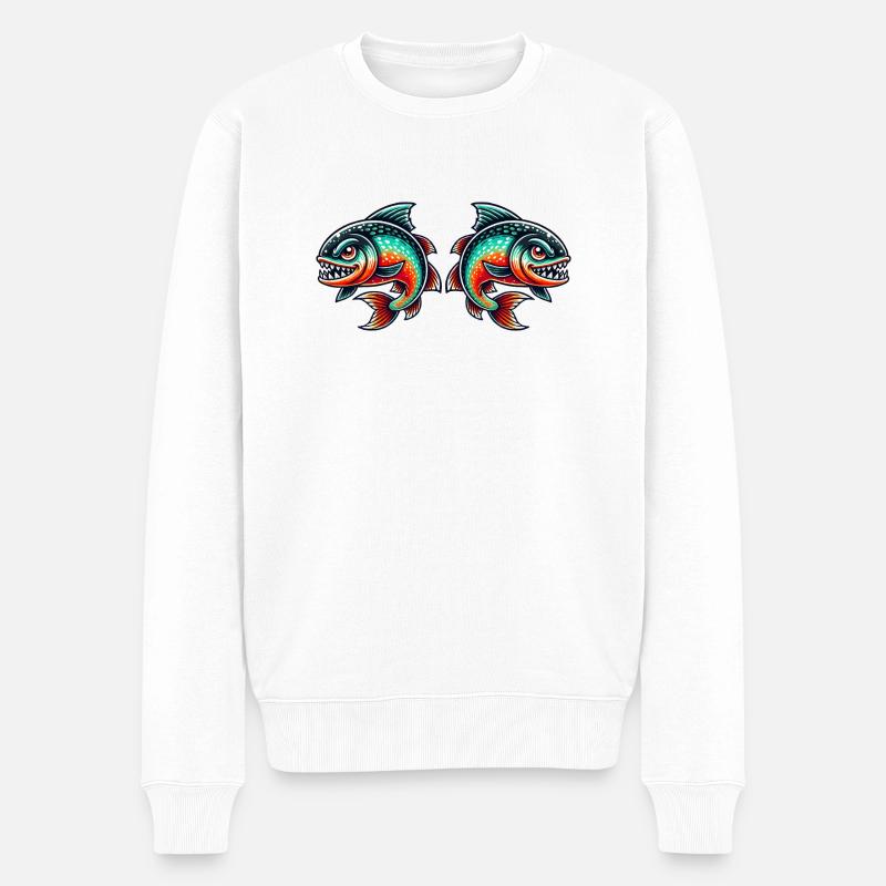 piranha 2 - Männer Premium Bio Pullover - Weiß