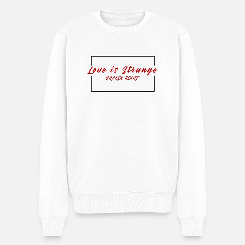 L’amour est étrange - Pull Premium bio Homme - blanc