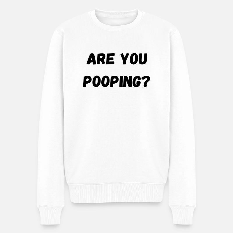 bist du am Kacken - Männer Premium Bio Pullover - Weiß