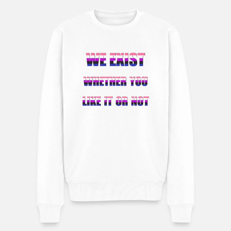 Nous existons - Genderfluid Flag - Pull Premium bio Homme - blanc