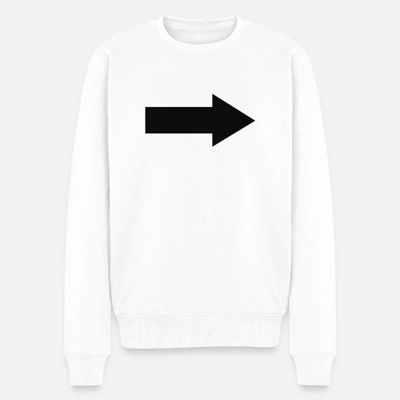 Pfeil - Männer Premium Bio Pullover - Weiß