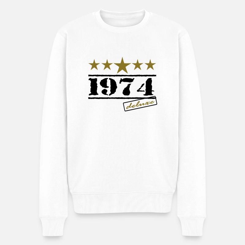 1974 - Männer Premium Bio Pullover - Weiß