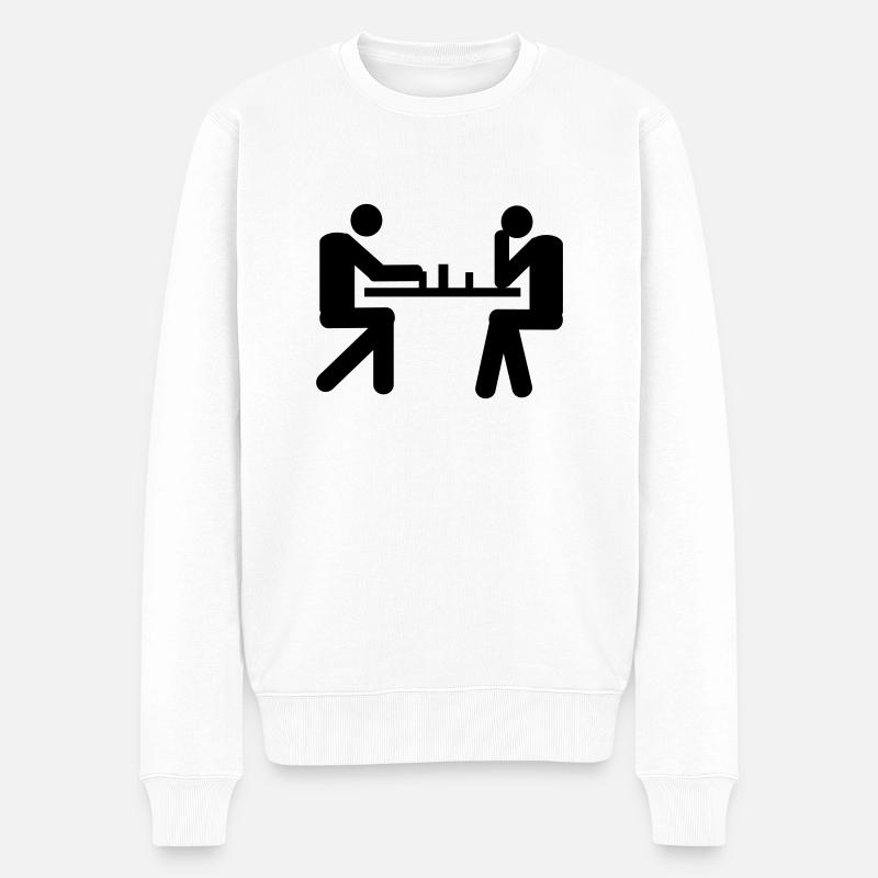 Schach - Männer Premium Bio Pullover - Weiß