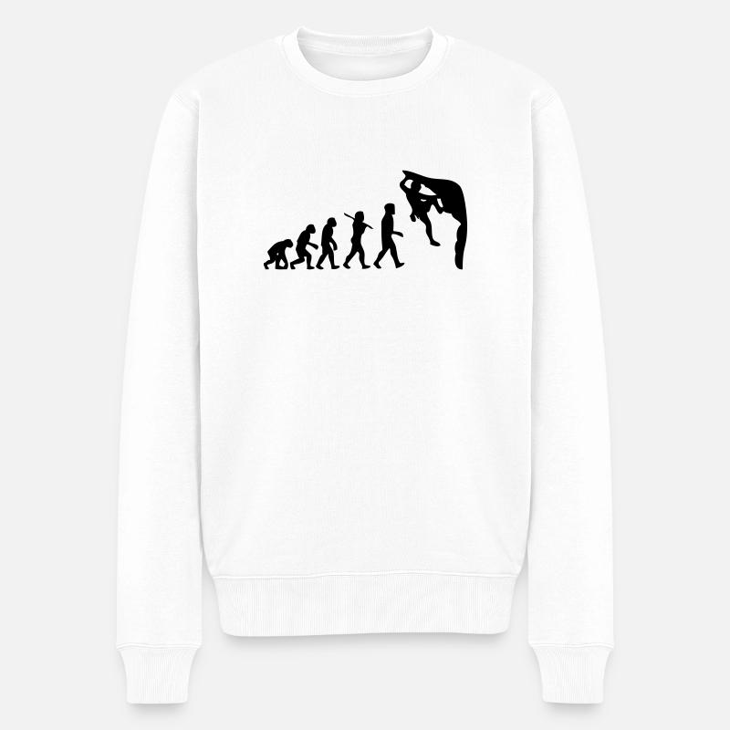 Humanoide Evolution - Männer Premium Bio Pullover - Weiß