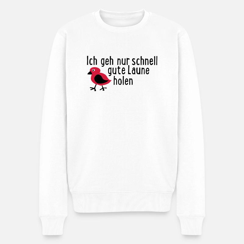 gute Laune - Männer Premium Bio Pullover - Weiß