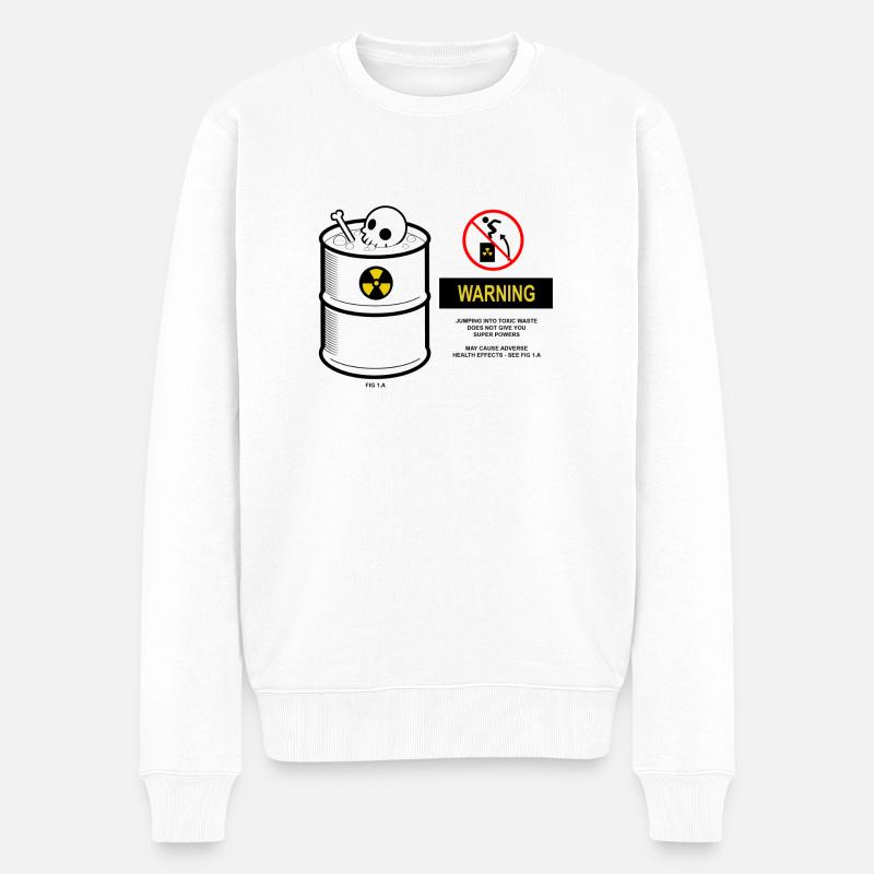 Warning toxic - Männer Premium Bio Pullover - Weiß