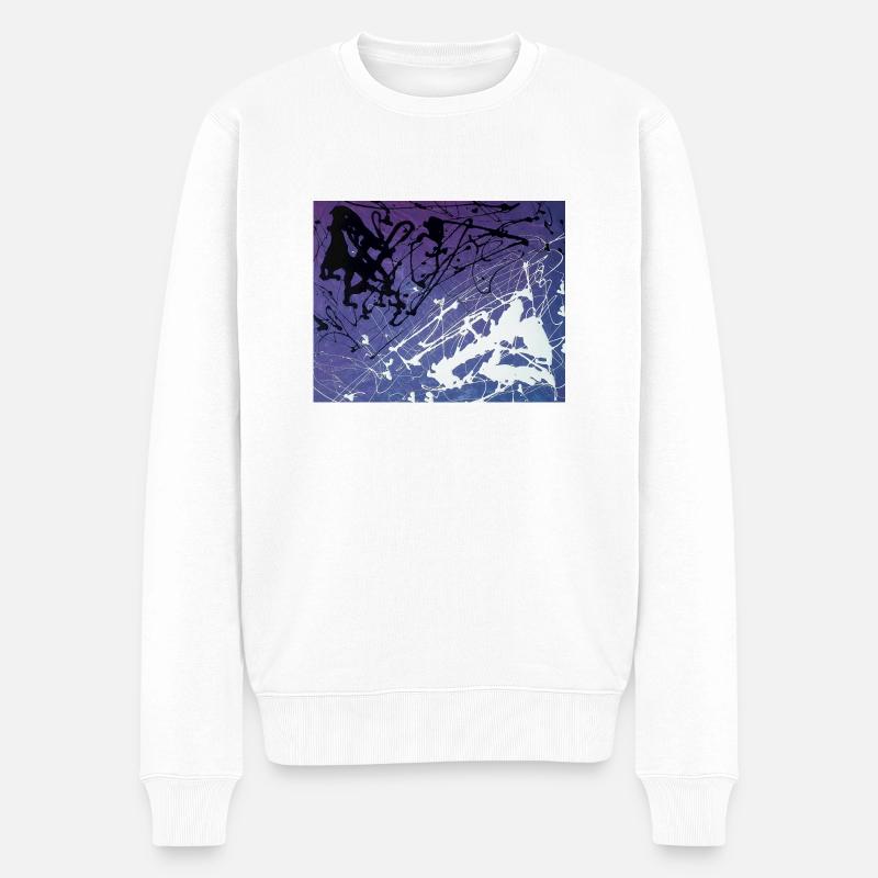 Abstrakt - Männer Premium Bio Pullover - Weiß