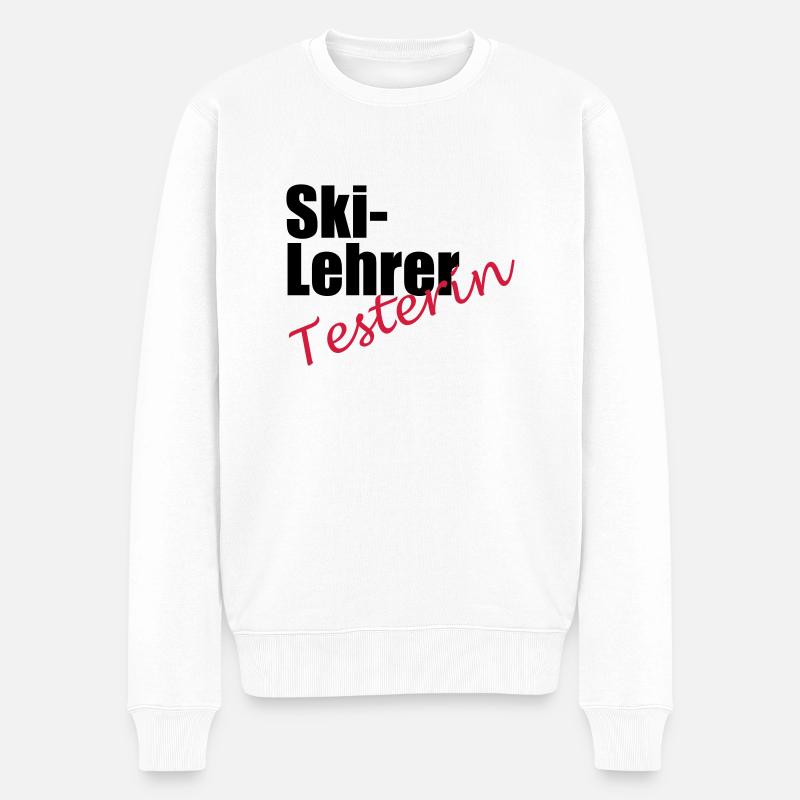 Ski Lehrer Testerin - Männer Premium Bio Pullover - Weiß