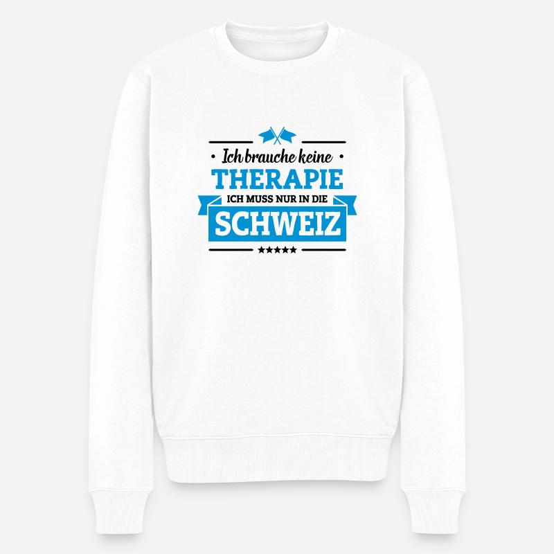 Nur in die Schweiz - Männer Premium Bio Pullover - Weiß