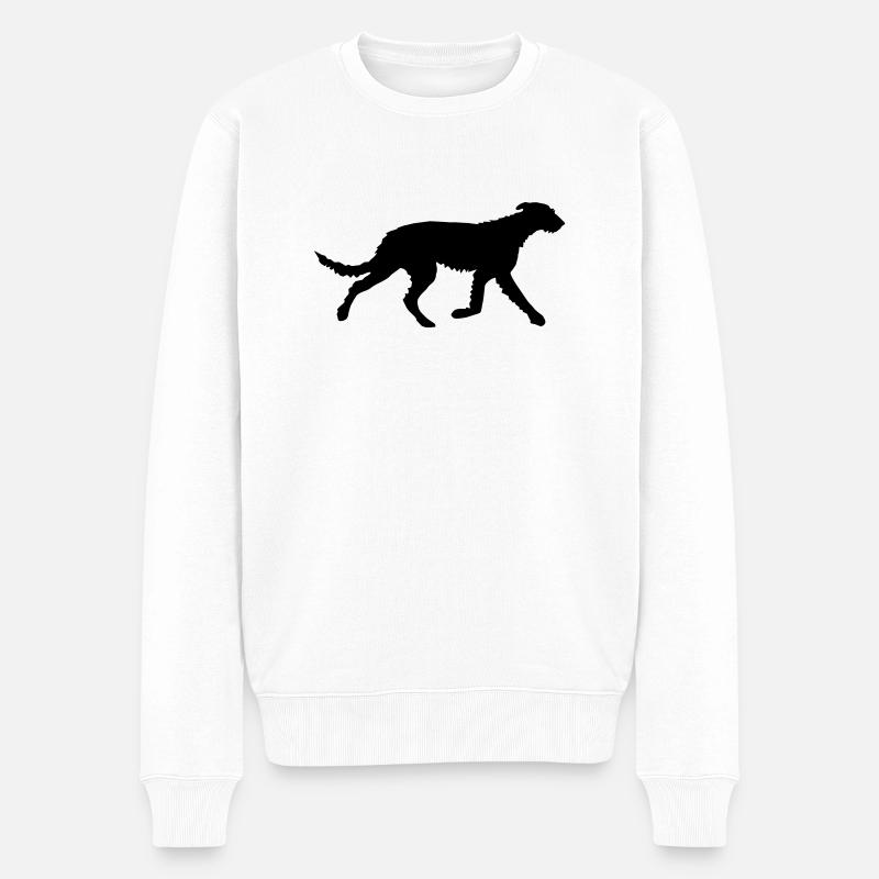 Irish Wolfhound - Männer Premium Bio Pullover - Weiß