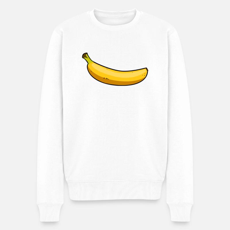 Banane - Männer Premium Bio Pullover - Weiß