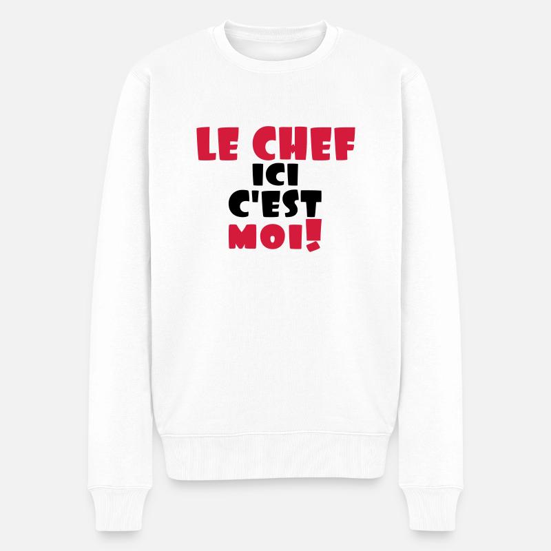 le chef ici c'est moi - Pull Premium bio Homme - blanc