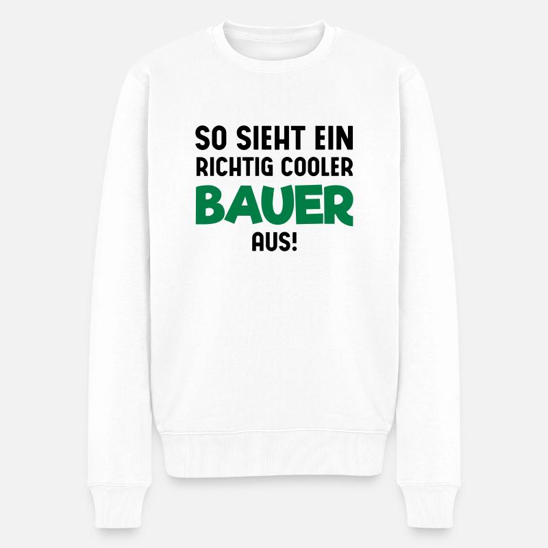 Cooler Bauer - Männer Premium Bio Pullover - Weiß