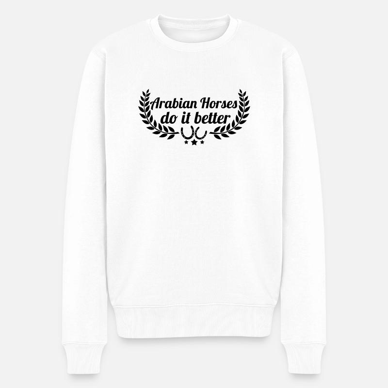 chevaux arabes - Arabes - Pull Premium bio Homme - blanc