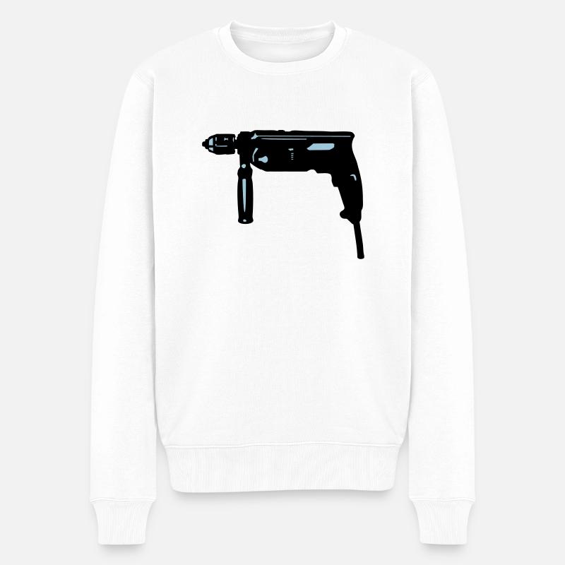 bohrmaschine - Männer Premium Bio Pullover - Weiß