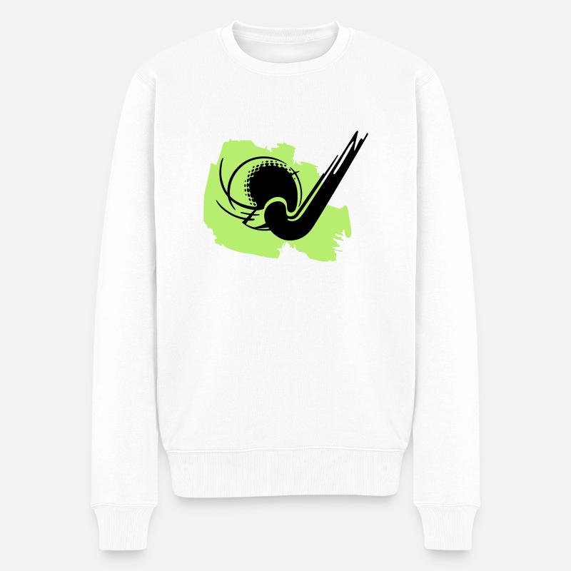 bâton de hockey et balle - Pull Premium bio Homme - blanc