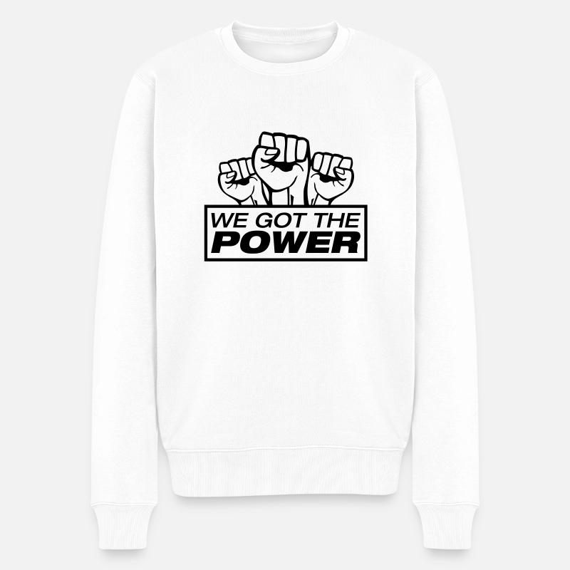 we_got_the_power_c1 - Männer Premium Bio Pullover - Weiß