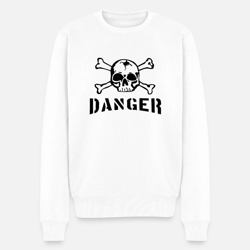danger_keep_away__f1 - Pull Premium bio Homme - blanc