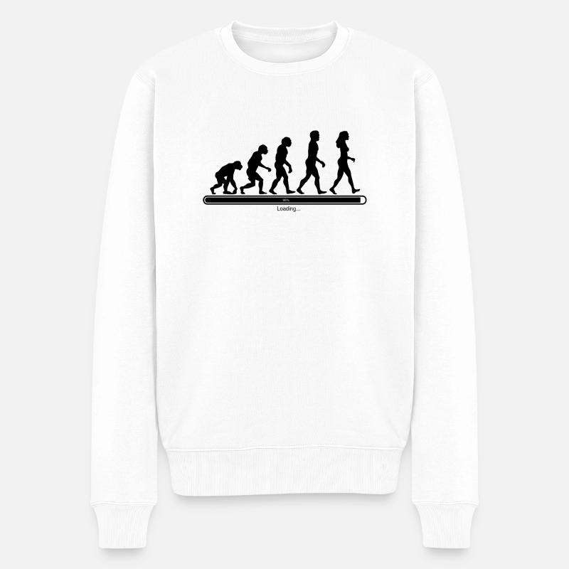 Evolution de l'humanité - Pull Premium bio Homme - blanc