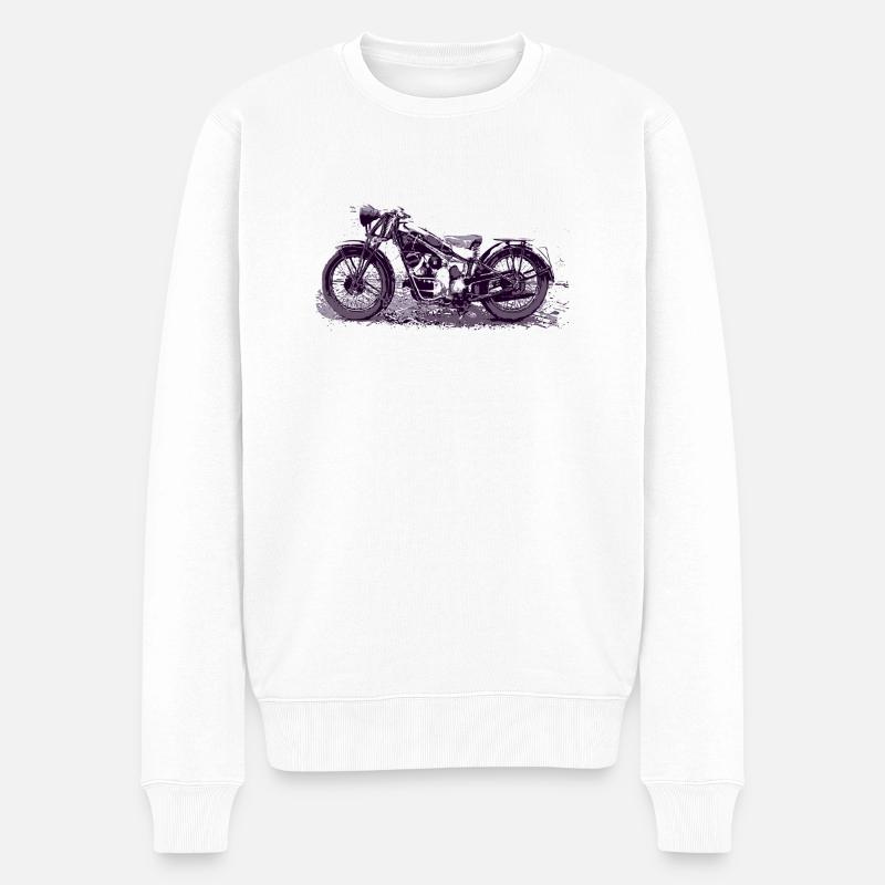 Moto Guzzi - Männer Premium Bio Pullover - Weiß