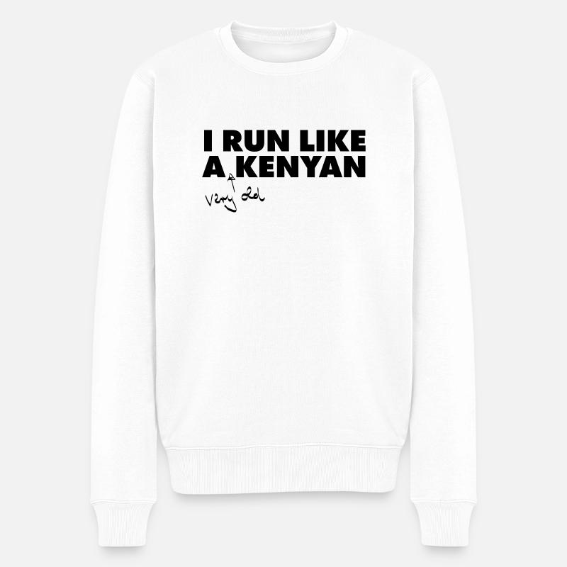 I Run Like A (Very Old) Kenyan - Männer Premium Bio Pullover - Weiß
