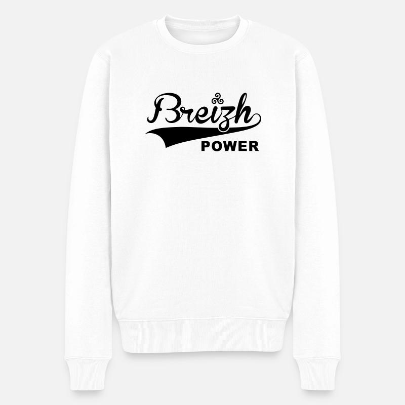 Breizh Macht V04 - Männer Premium Bio Pullover - Weiß