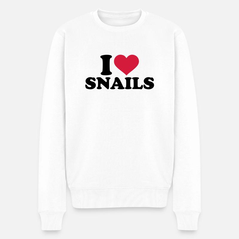 I love Snails - Pull Premium bio Homme - blanc