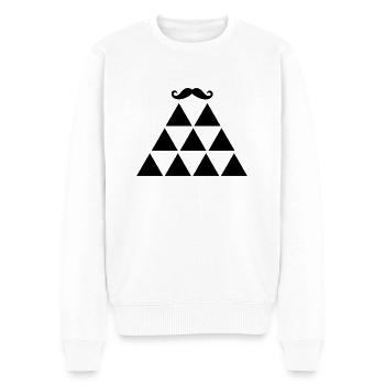 Pyramide Moustache - Männer Premium Bio Pullover - Weiß - Vorne - Thijin (182cm)
