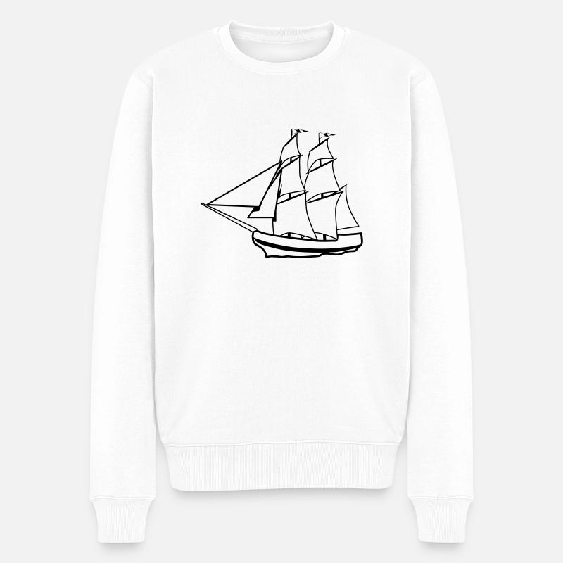 vieux bateau voile voilier - Pull Premium bio Homme - blanc