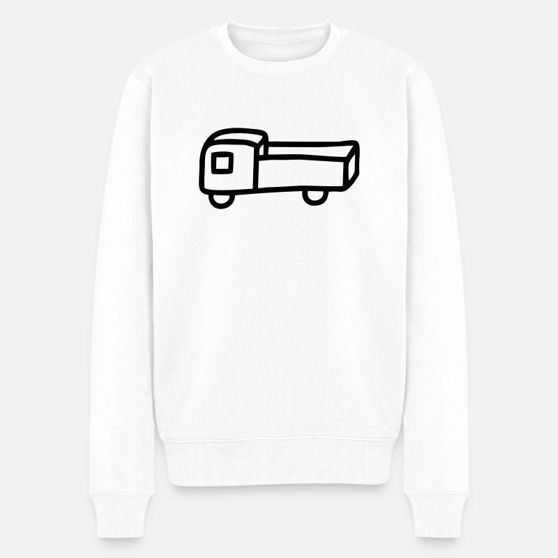 Pickup- Pick Up - Männer Premium Bio Pullover - Weiß
