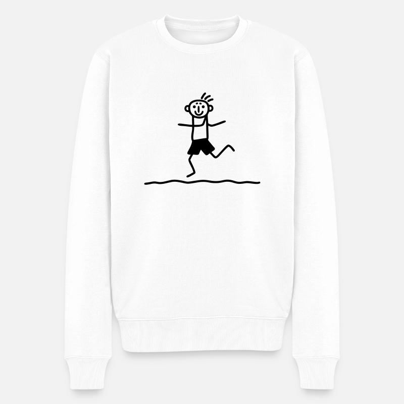 Entspanntes Laufen - Männer Premium Bio Pullover - Weiß