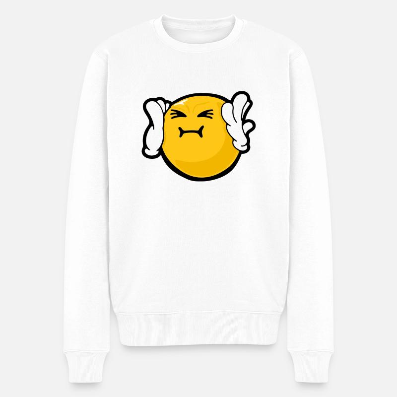 Smiley Anger Harassed - Pull Premium bio Homme - blanc