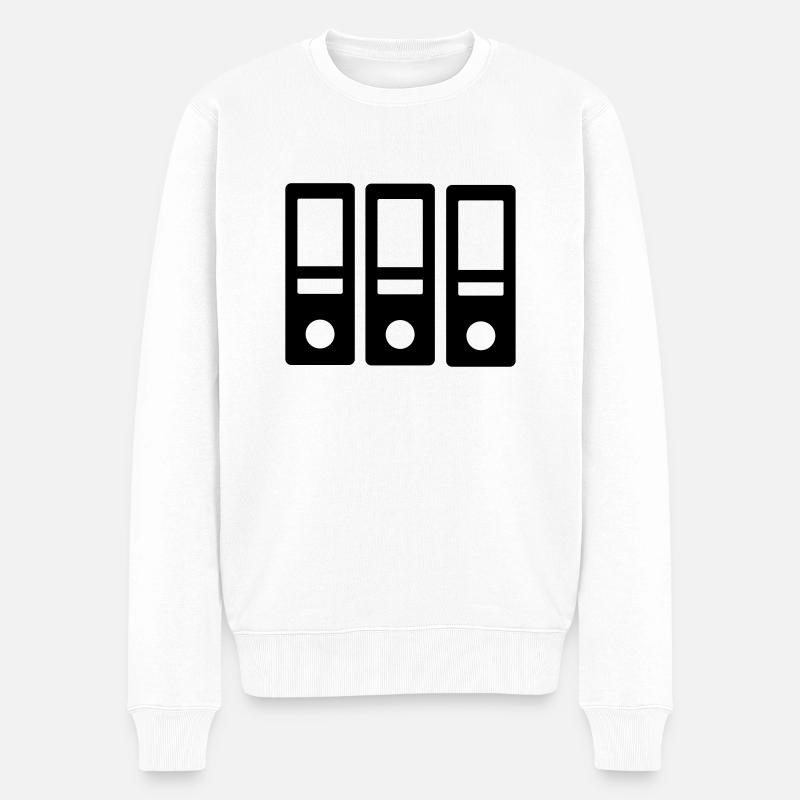 Ordner - Männer Premium Bio Pullover - Weiß