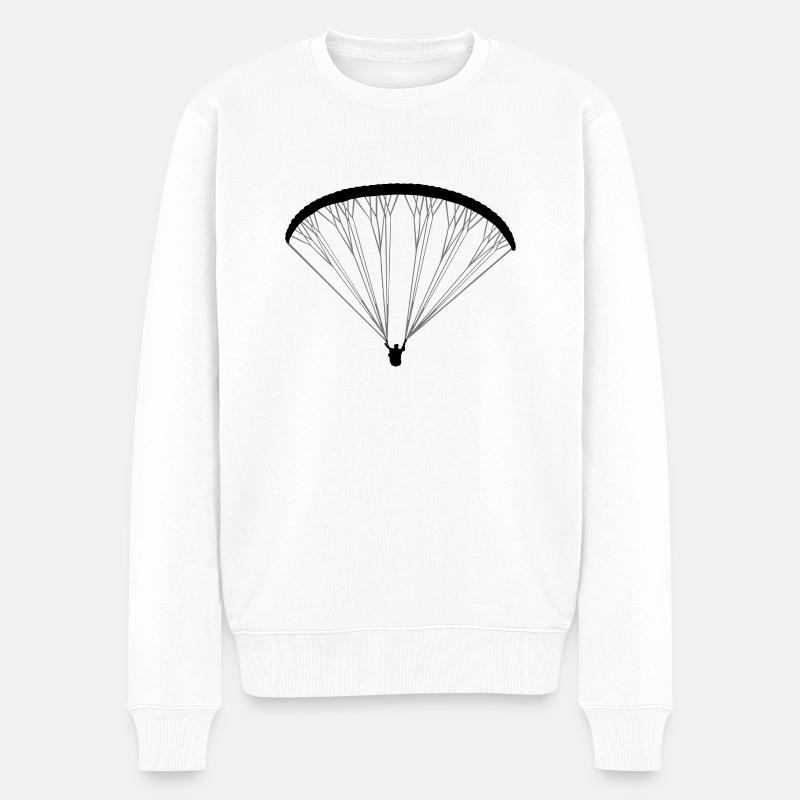 Gleitschirmflieger - Männer Premium Bio Pullover - Weiß
