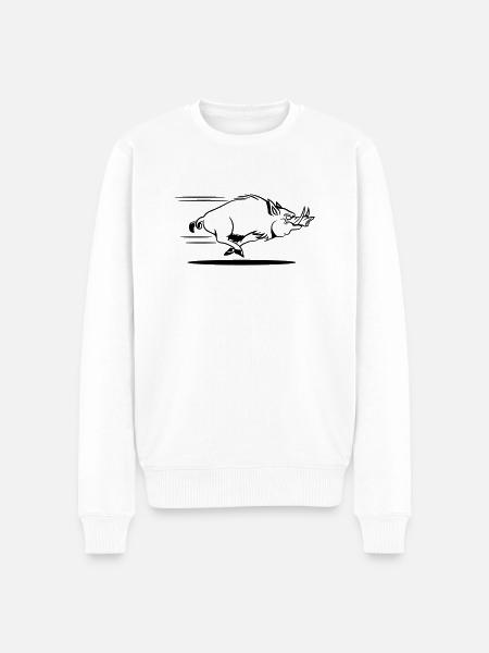 Wild boar funny race - Men's Premium Organic Jumper - white