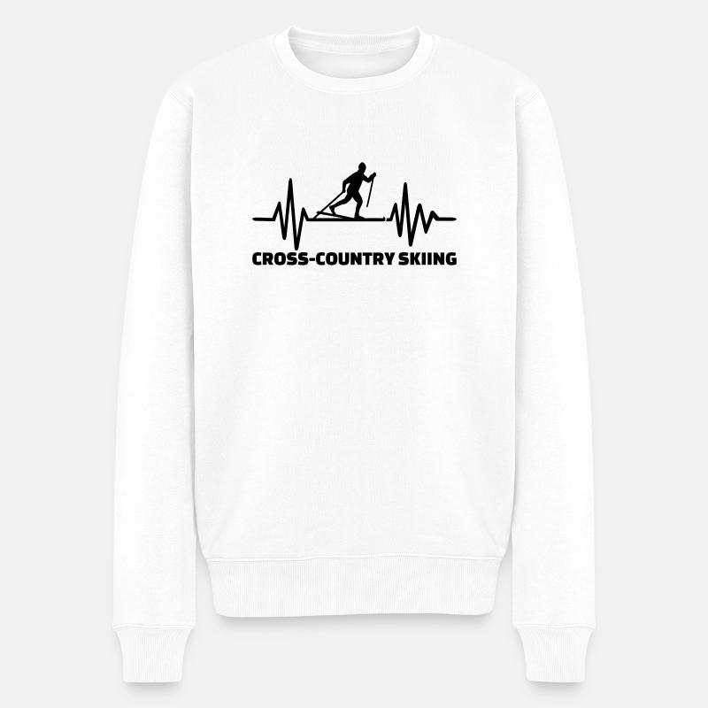 Langlauf - Männer Premium Bio Pullover - Weiß