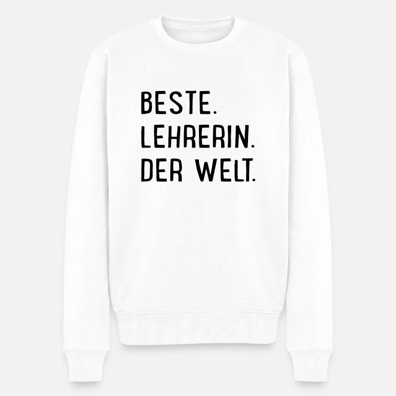 Beste Lehrerin der Welt - Männer Premium Bio Pullover - Weiß