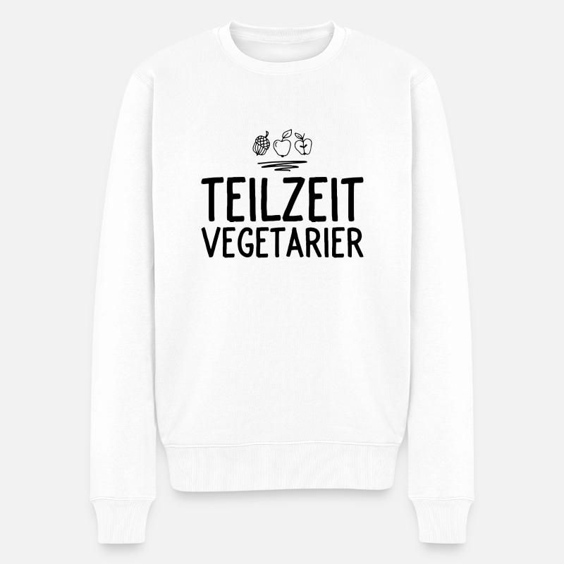 Vegetarier - Männer Premium Bio Pullover - Weiß