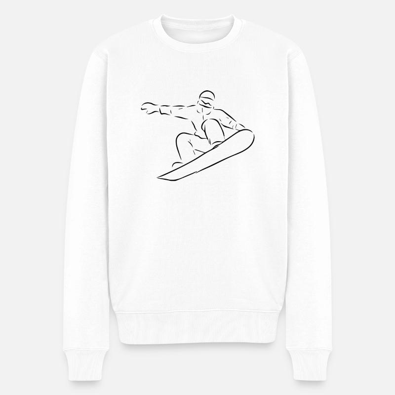 Snowboard Snowboarder - Männer Premium Bio Pullover - Weiß