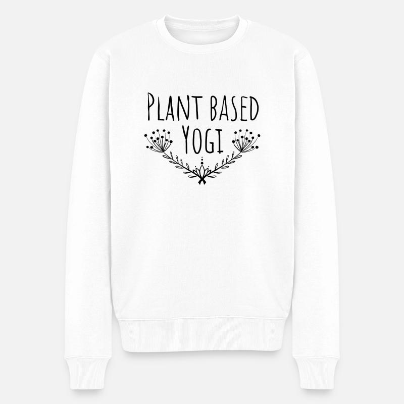 Plant Based Yogi - Männer Premium Bio Pullover - Weiß