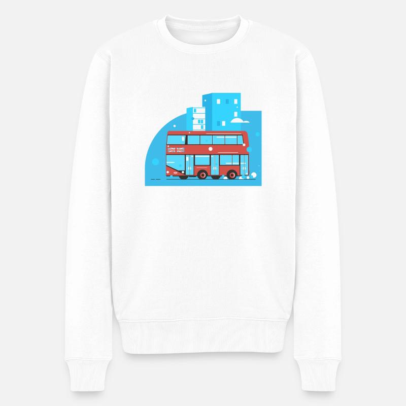 London. - Männer Premium Bio Pullover - Weiß