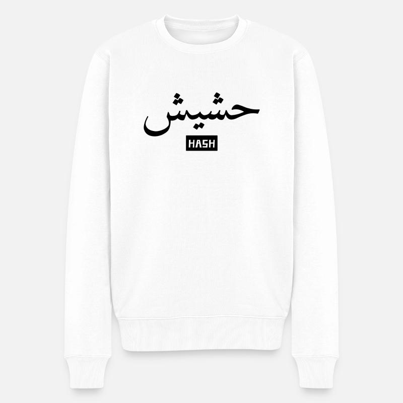 ARABIC HASH BLACK - Männer Premium Bio Pullover - Weiß
