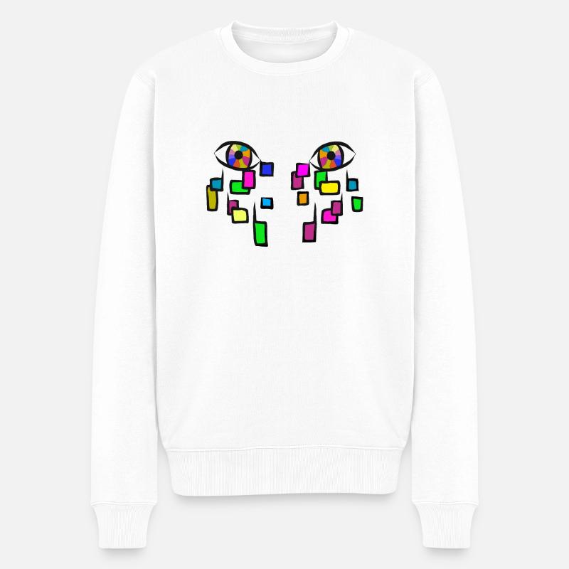 Weinen in Farben. - Männer Premium Bio Pullover - Weiß