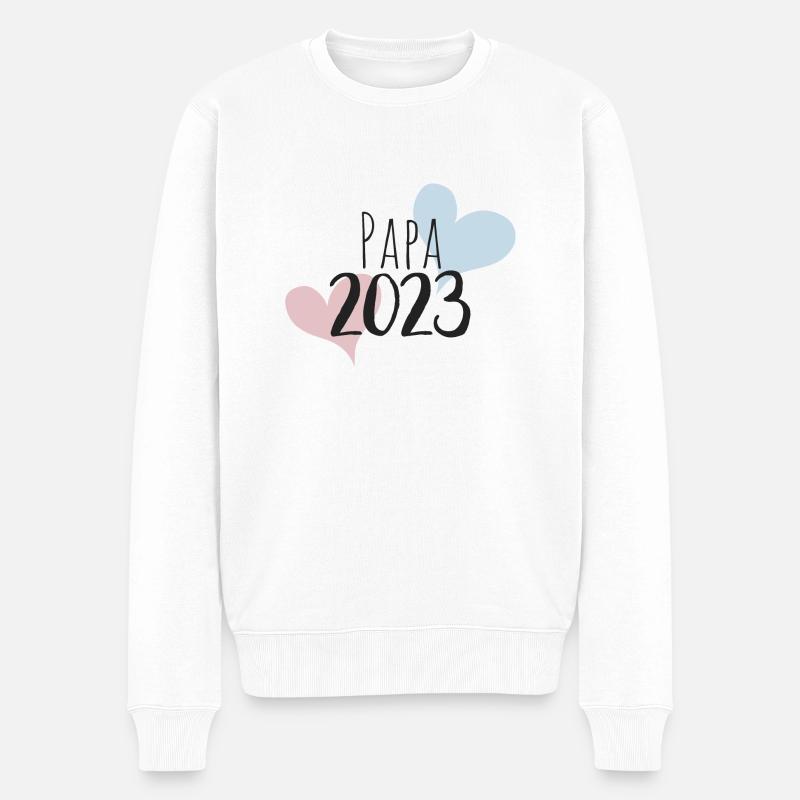 Papa 2023 - Männer Premium Bio Pullover - Weiß