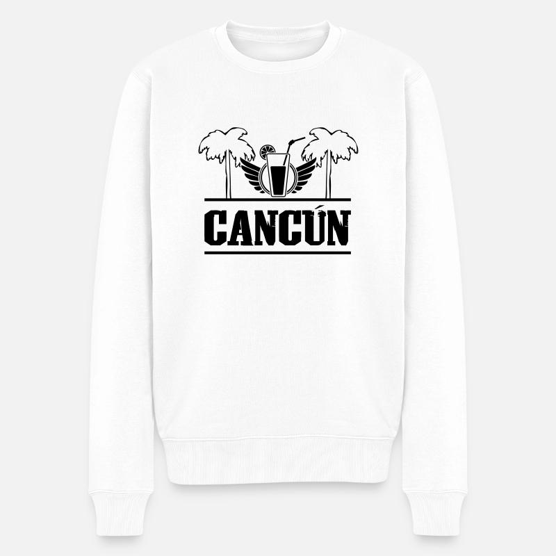 Cancun - Männer Premium Bio Pullover - Weiß