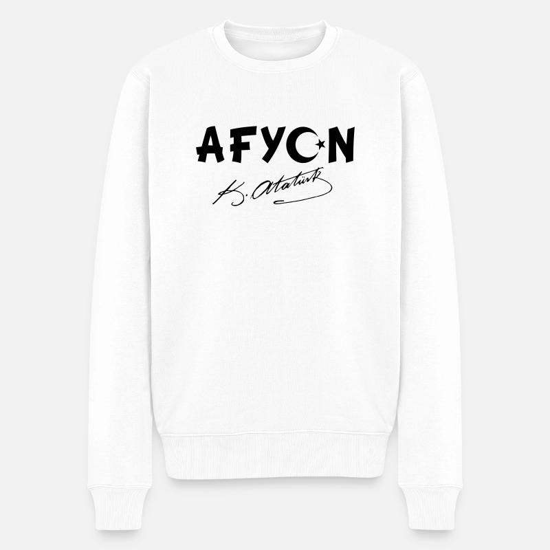 Afyon Turquie Drapeau Ata - Pull Premium bio Homme - blanc