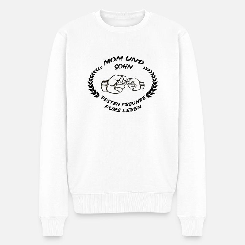 Mom Sohn - Männer Premium Bio Pullover - Weiß