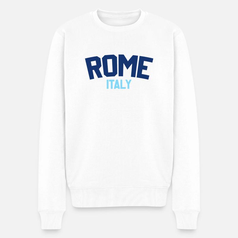 Rom Italien - Männer Premium Bio Pullover - Weiß