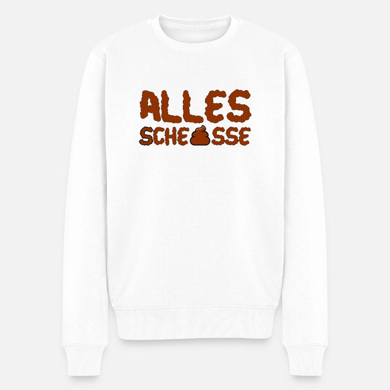ScheisseV2 - Männer Premium Bio Pullover - Weiß
