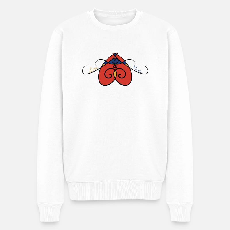 Love and peace - Pull Premium bio Homme - blanc